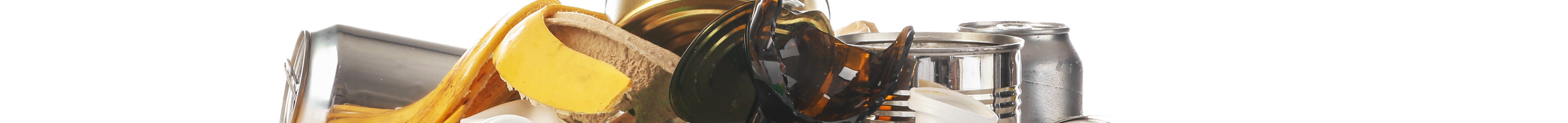 Different garbage on white background. Recycling concept